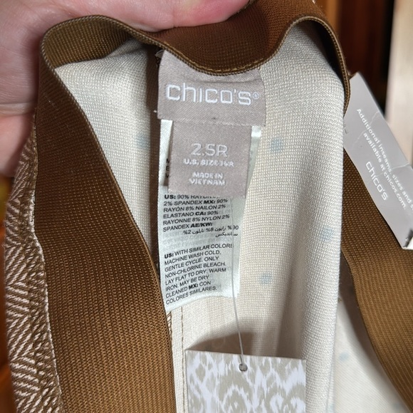NWT Chico’s So Slimming Juliet Straight Leg Brown Herringbone Pant Size 14 (2.5) - Picture 8 of 9